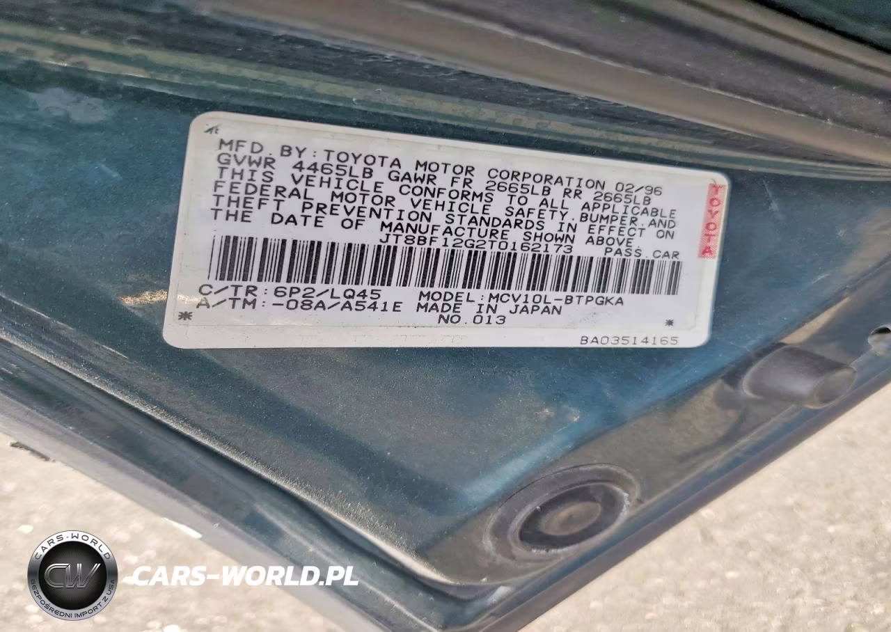 1996 Lexus Es 300 VIN:JT8BF12G2T0162173 - 12