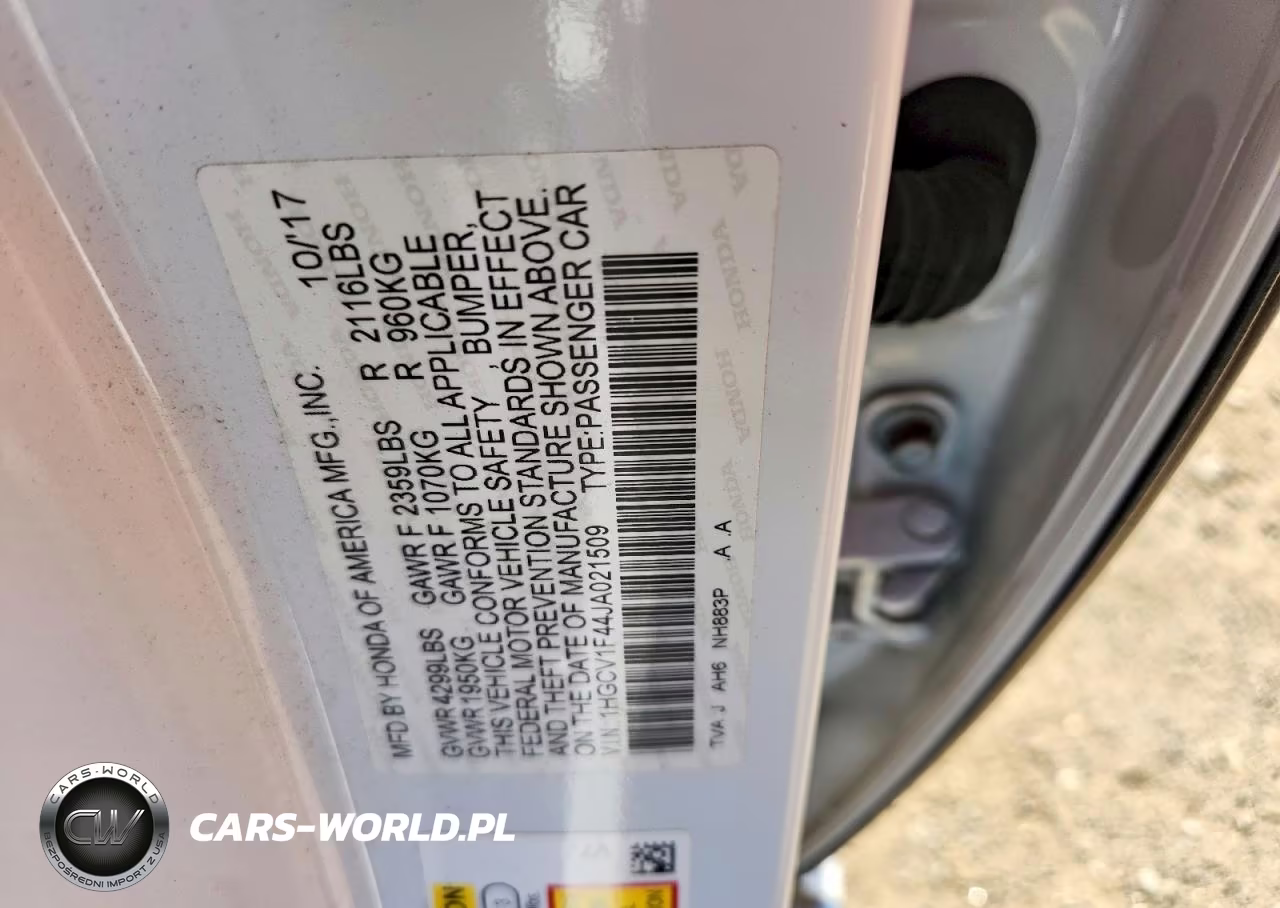 2018 Honda Accord Ex VIN:1HGCV1F44JA021509 - 12
