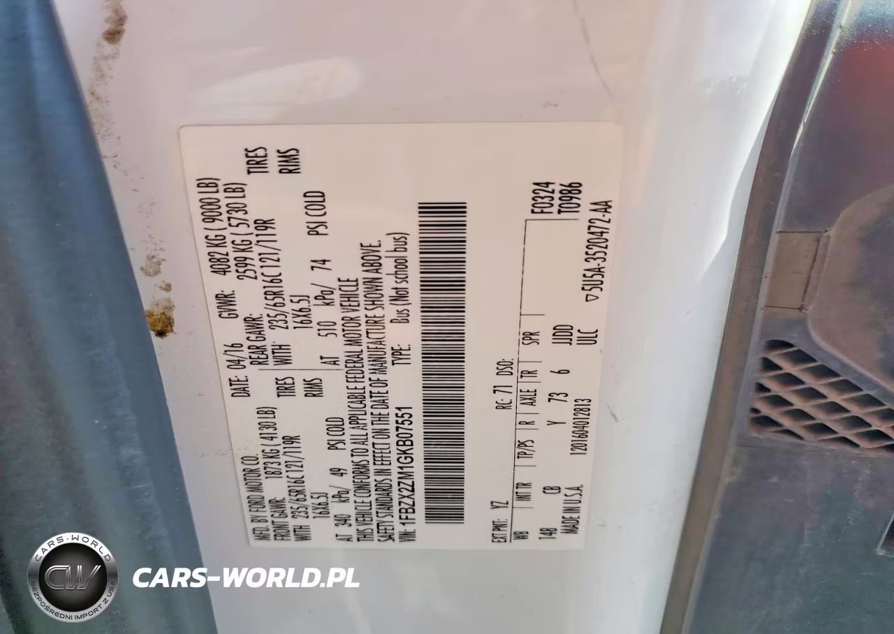 2016 Ford Transit T-350 VIN:1FBZX2ZM1GKB07551 - 13