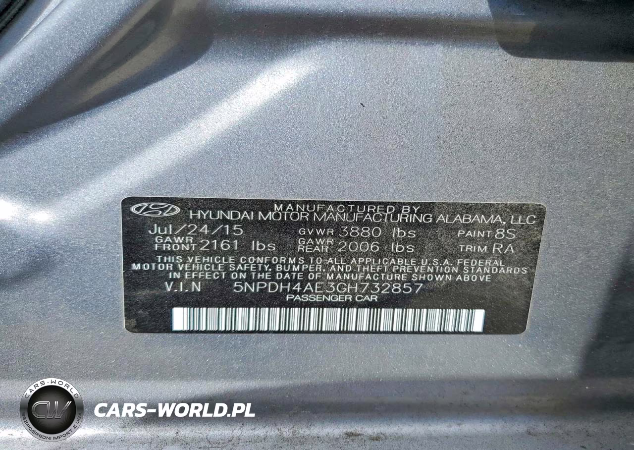 2016 Hyundai Elantra Se VIN:5NPDH4AE3GH732857 - 12