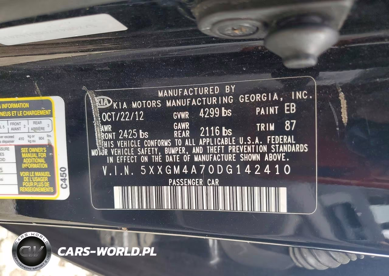 2013 Kia Optima Lx VIN:5XXGM4A70DG142410 - 12