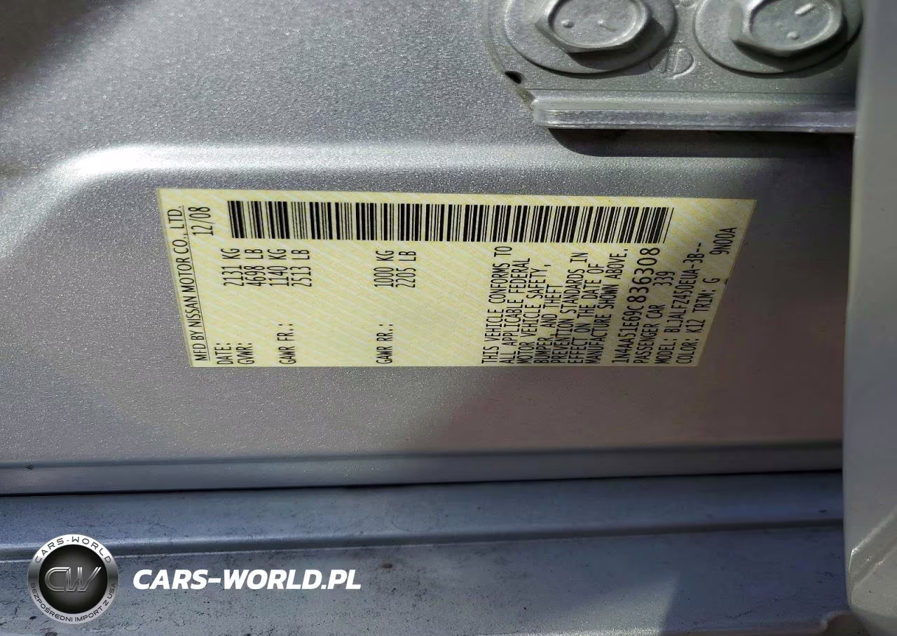 2009 Nissan Maxima 3.5 S VIN:1N4AA51E69C836308 - 12
