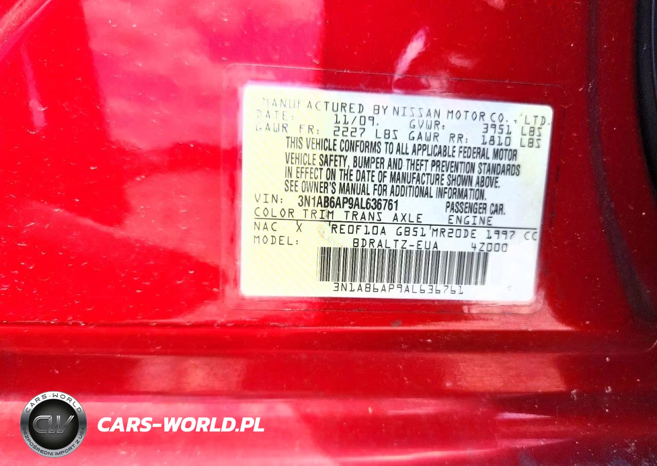2010 Nissan Sentra 2.0 VIN:3N1AB6AP9AL636761 - 12