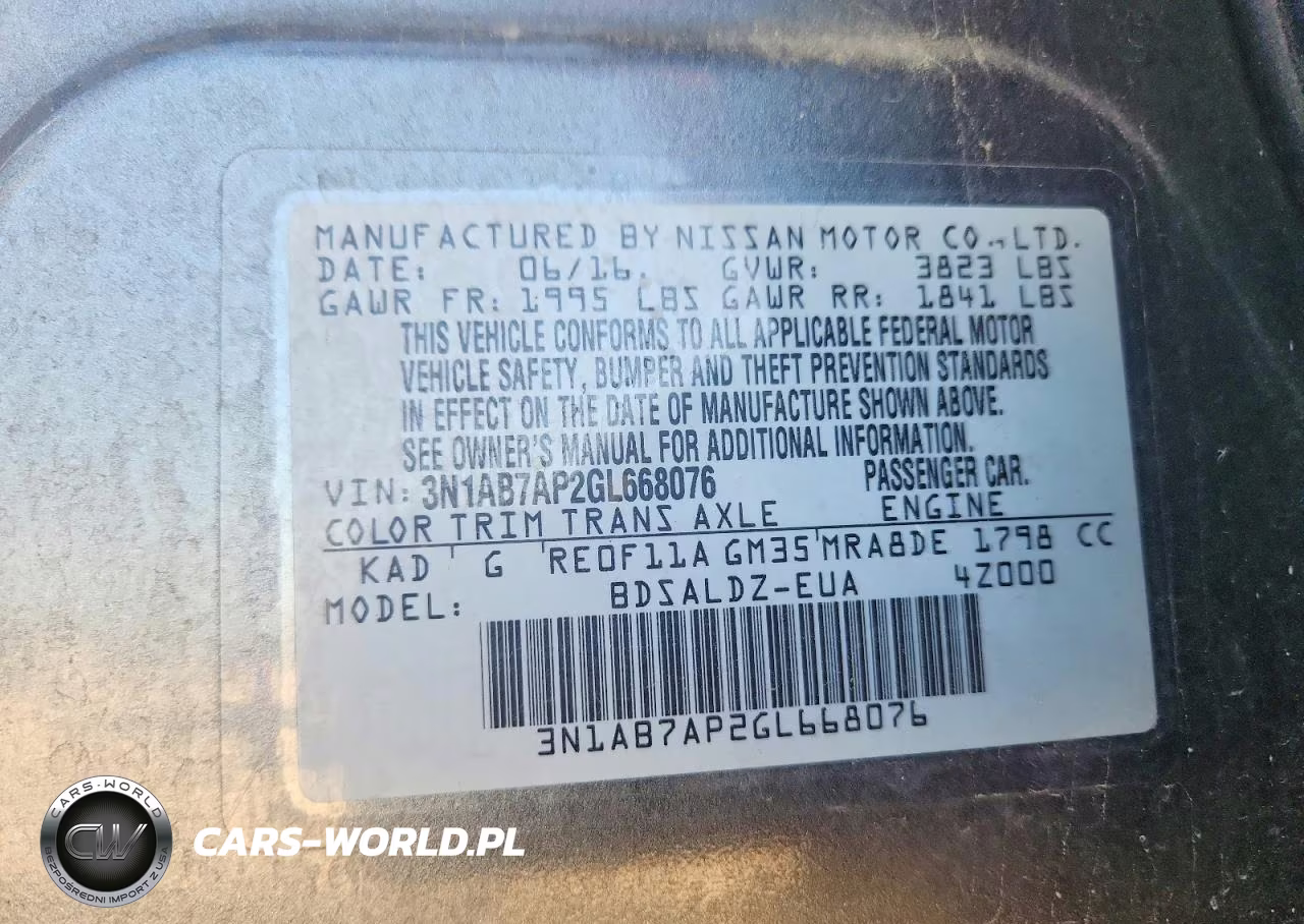 2016 Nissan Sentra Sv VIN:3N1AB7AP2GL668076 - 12