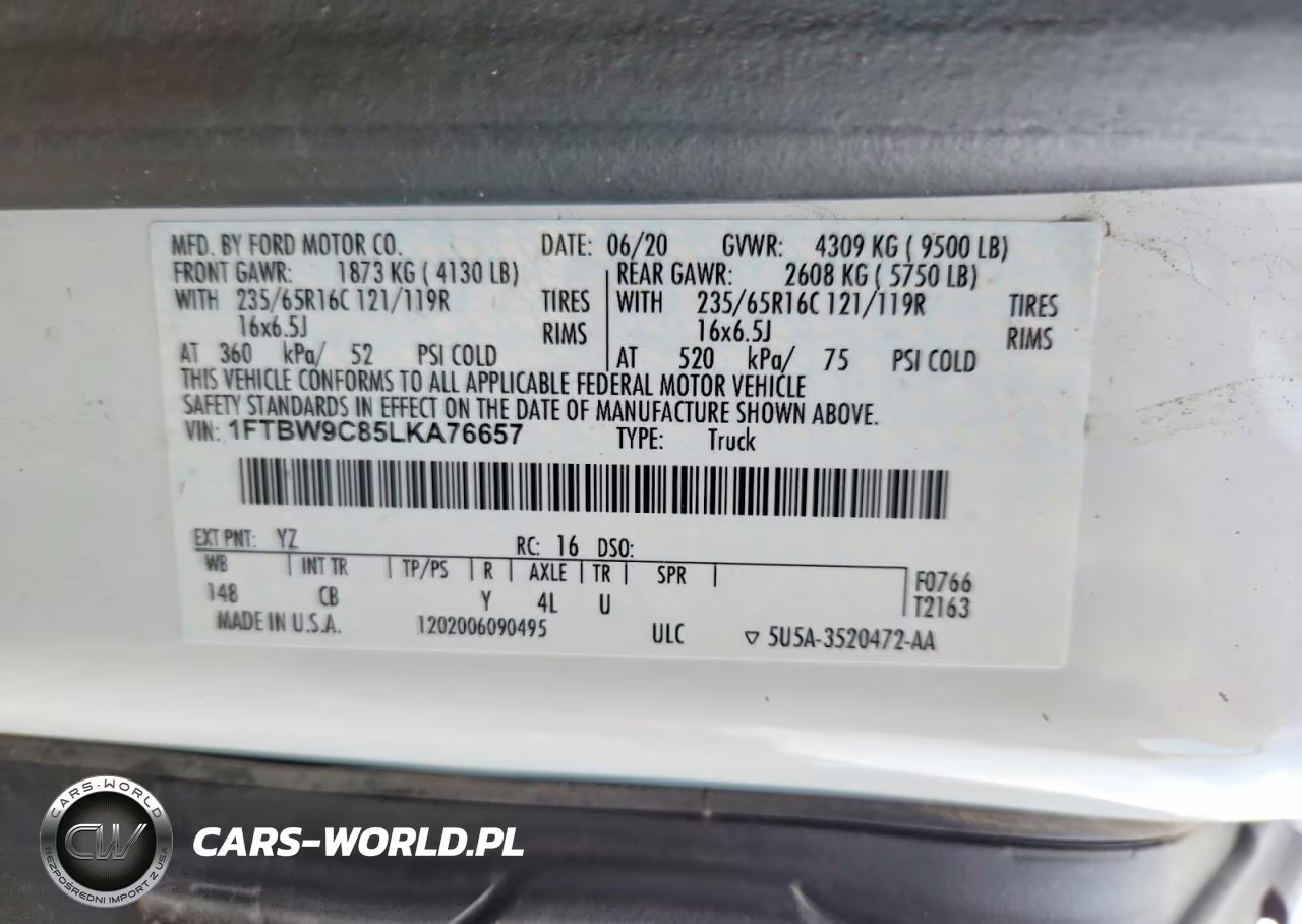 2020 Ford Transit T-350 Refrigerated Delivery Van VIN:1FTBW9C85LKA76657 - 13