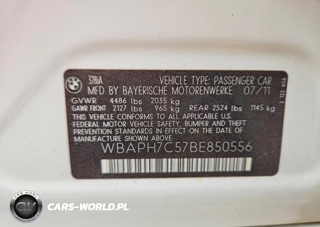 2011 BMW 328 I VIN:WBAPH7C57BE850556 - 12