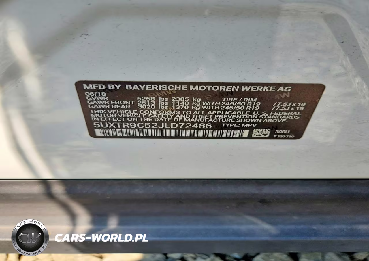 2018 BMW X3 xDrive30I VIN:5UXTR9C52JLD72486 - 12