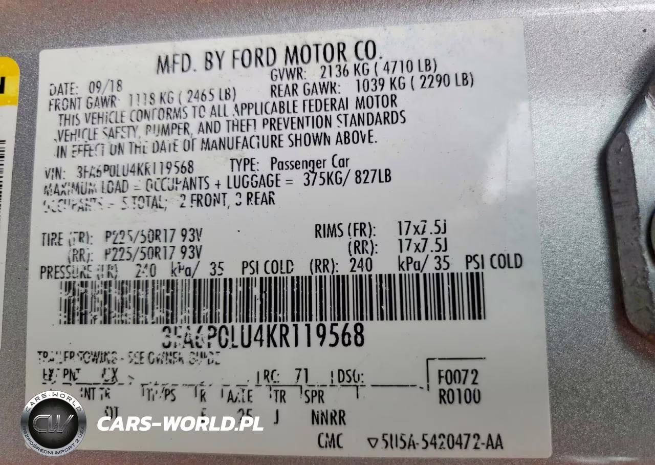 2019 Ford Fusion Se VIN:3FA6P0LU4KR119568 - 12