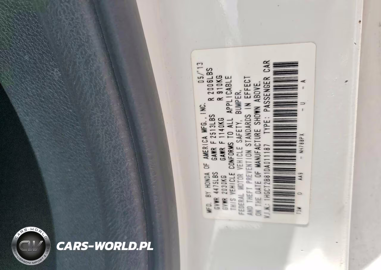 2013 Honda Accord Exl VIN:1HGCT2B81DA011187 - 13