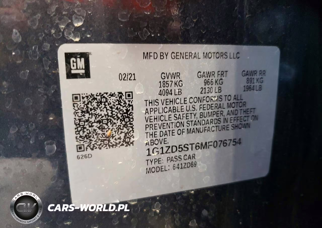 2021 Chevrolet Malibu Lt VIN:1G1ZD5ST6MF076754 - 13