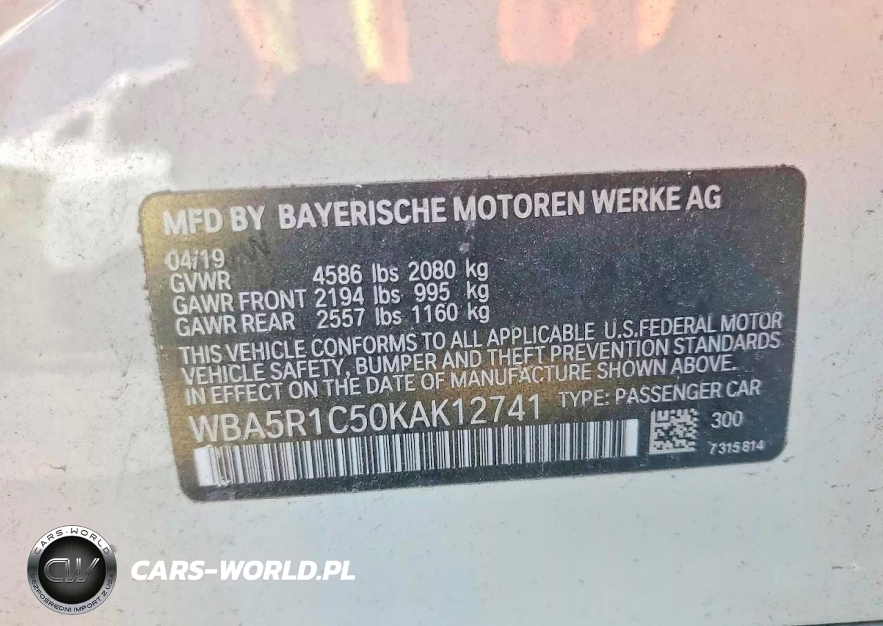 2019 BMW 330I VIN:WBA5R1C50KAK12741 - 12