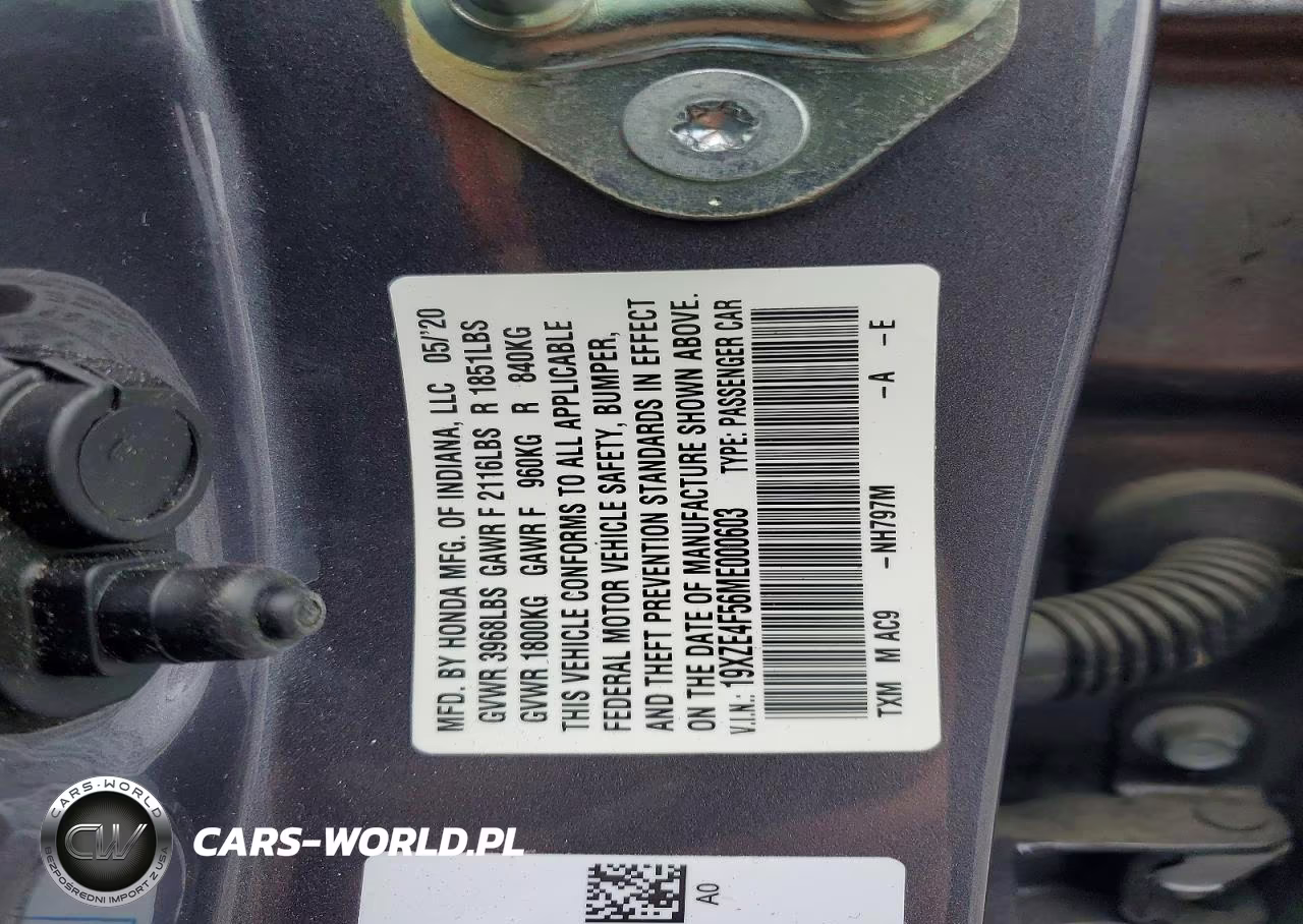 2021 Honda Insight Ex VIN:19XZE4F56ME000603 - 12