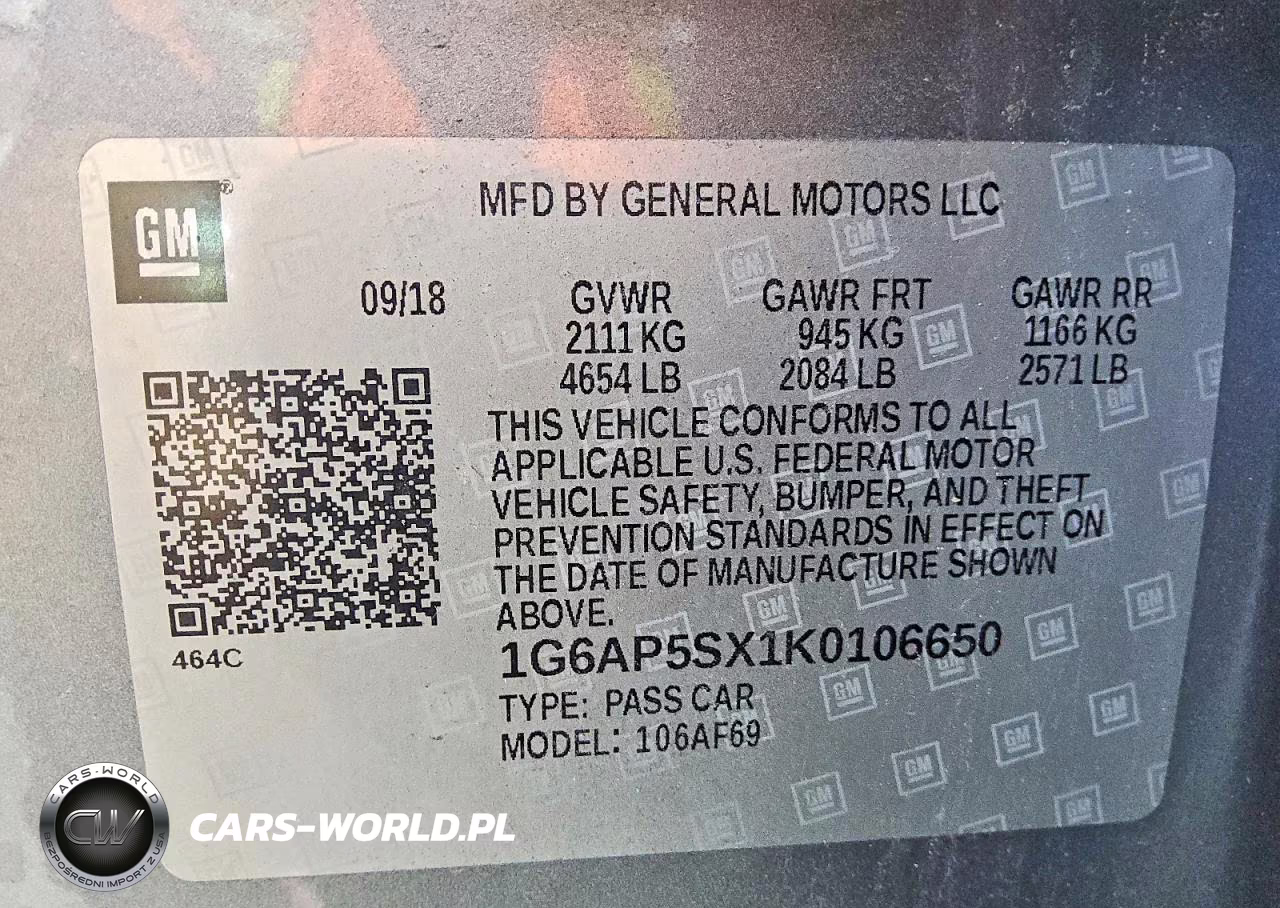 2019 Cadillac Cts VIN:1G6AP5SX1K0106650 - 12