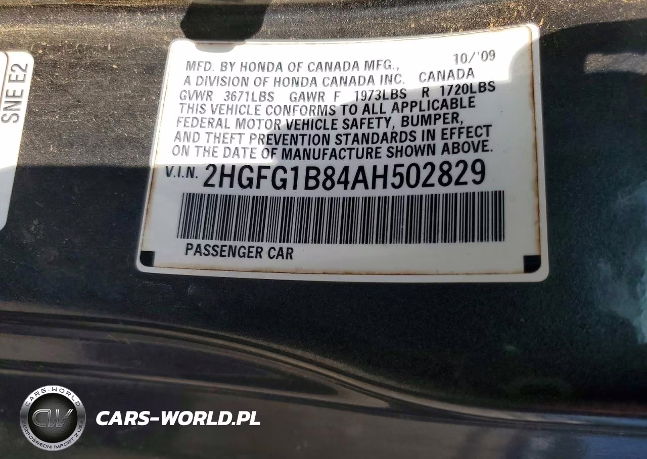 2010 Honda Civic Ex VIN:2HGFG1B84AH502829 - 12
