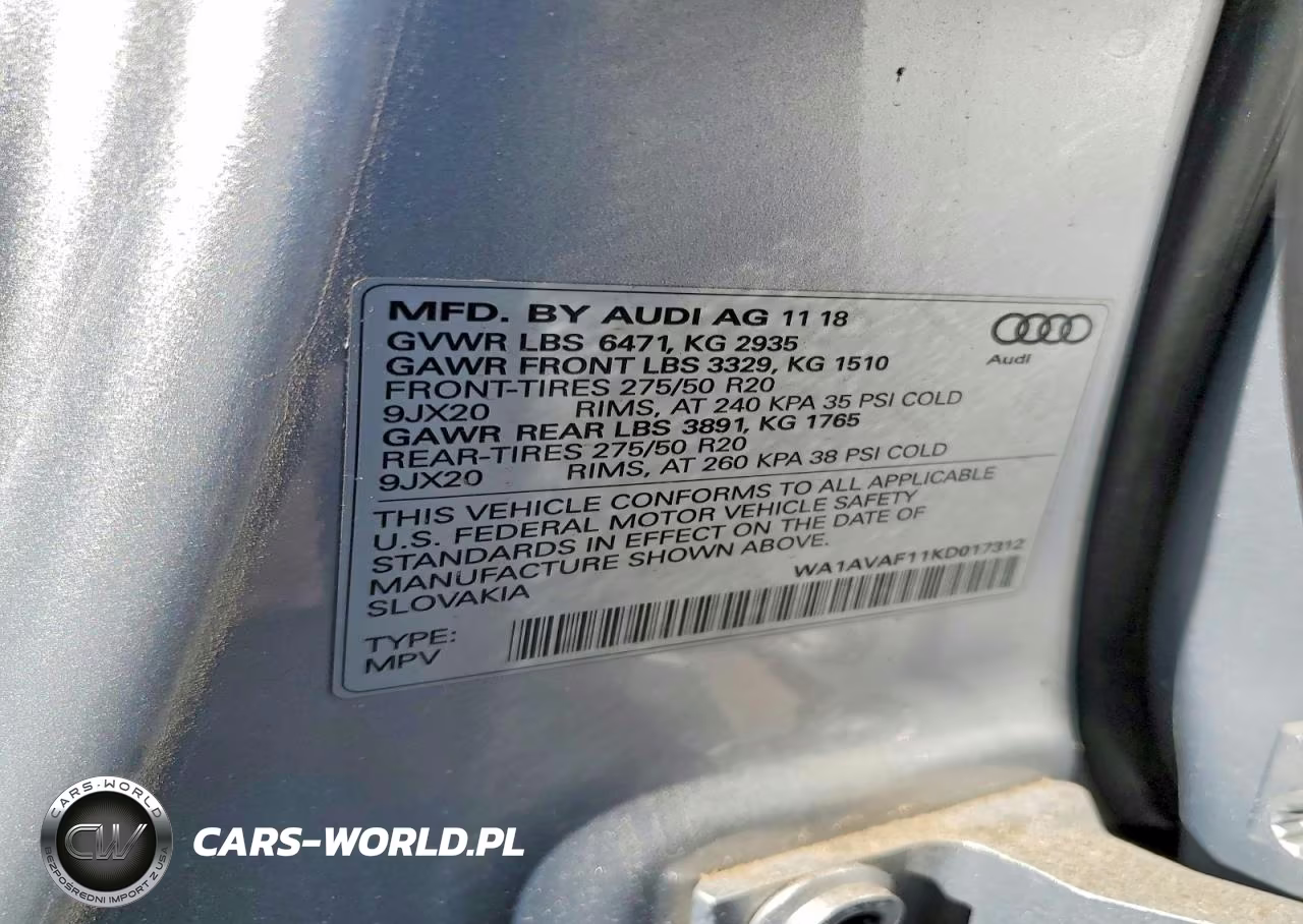 2019 Audi Q8 Premium VIN:WA1AVAF11KD017312 - 13