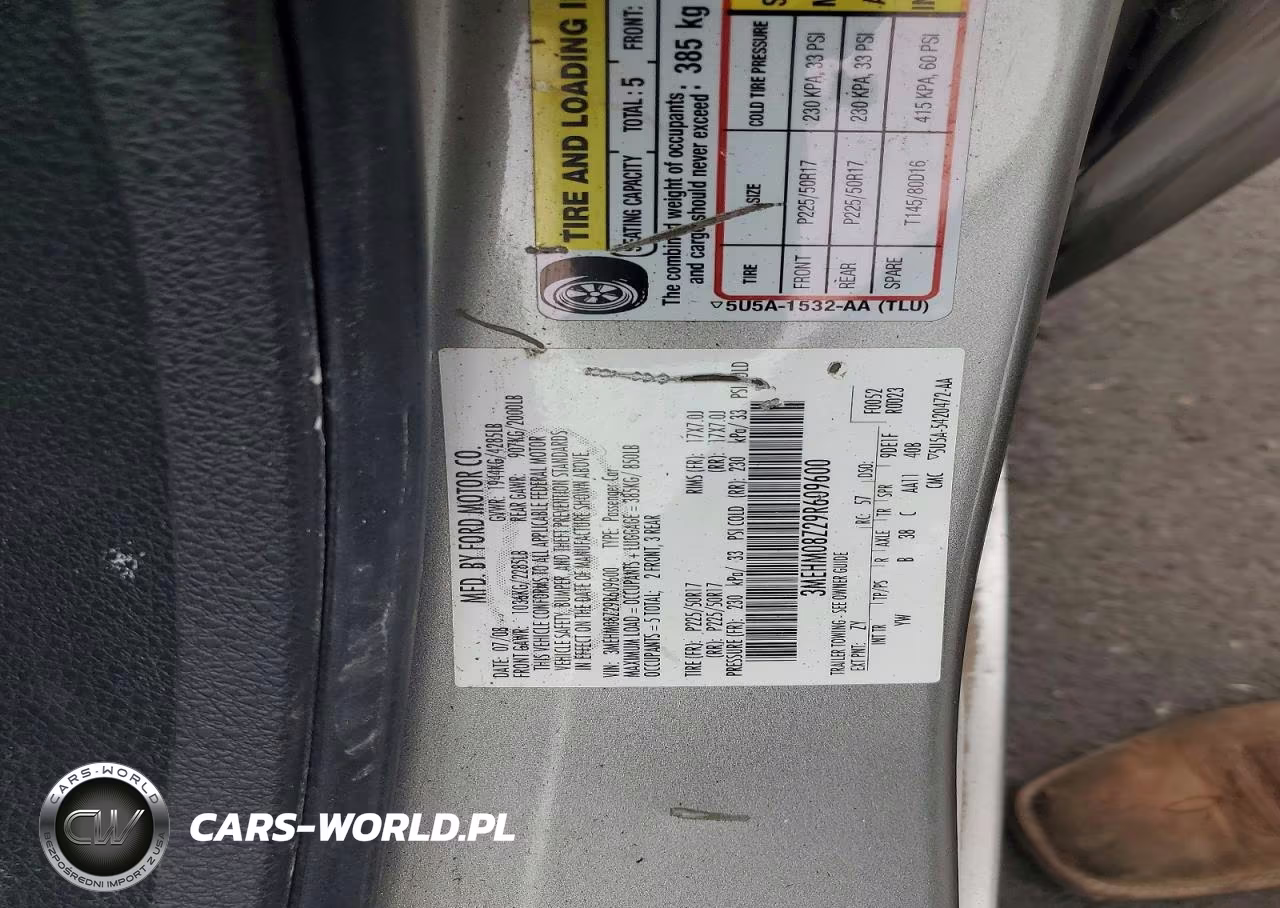 2009 Mercury Milan VIN:3MEHM08Z29R609600 - 12