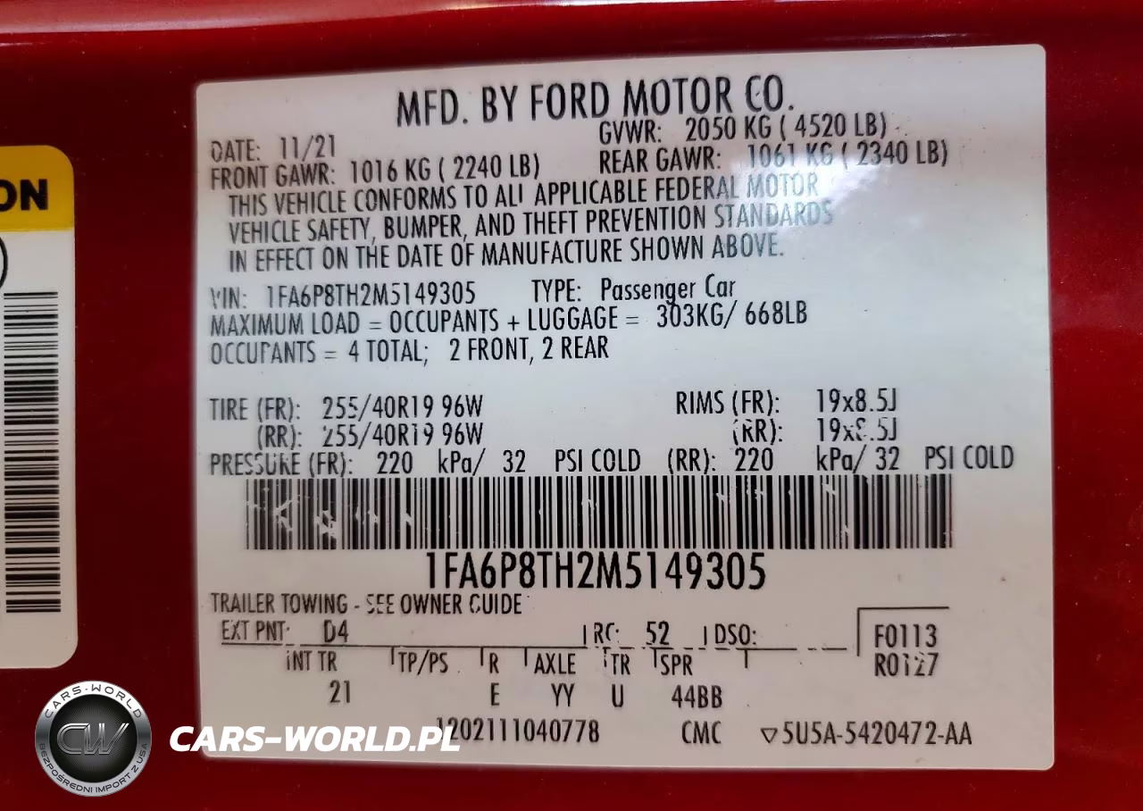2021 Ford Mustang VIN:1FA6P8TH2M5149305 - 12
