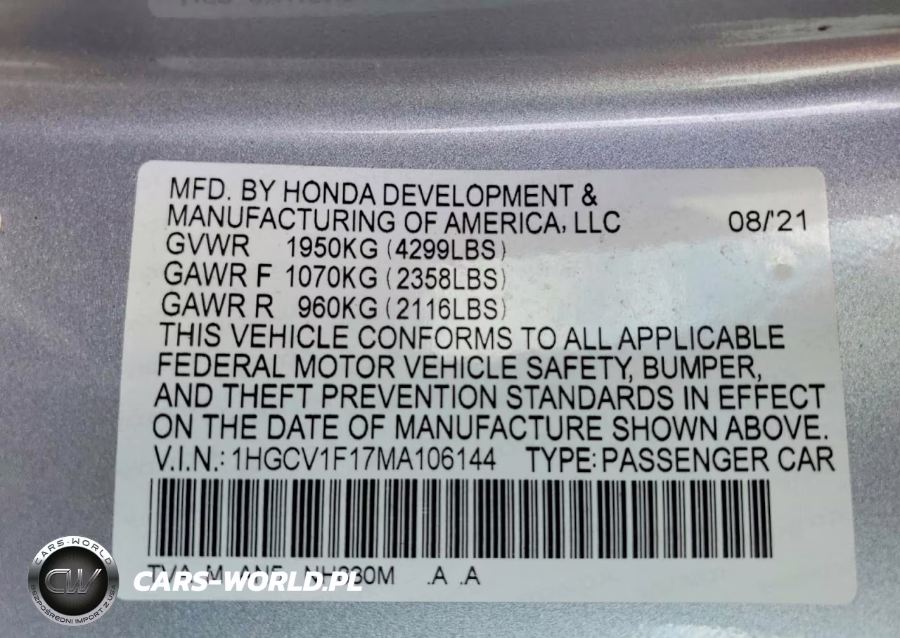 2021 Honda Accord Lx VIN:1HGCV1F17MA106144 - 13