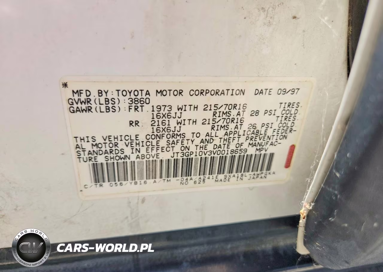 1997 Toyota Rav4 Base VIN:JT3GP10V3V0018659 - 12