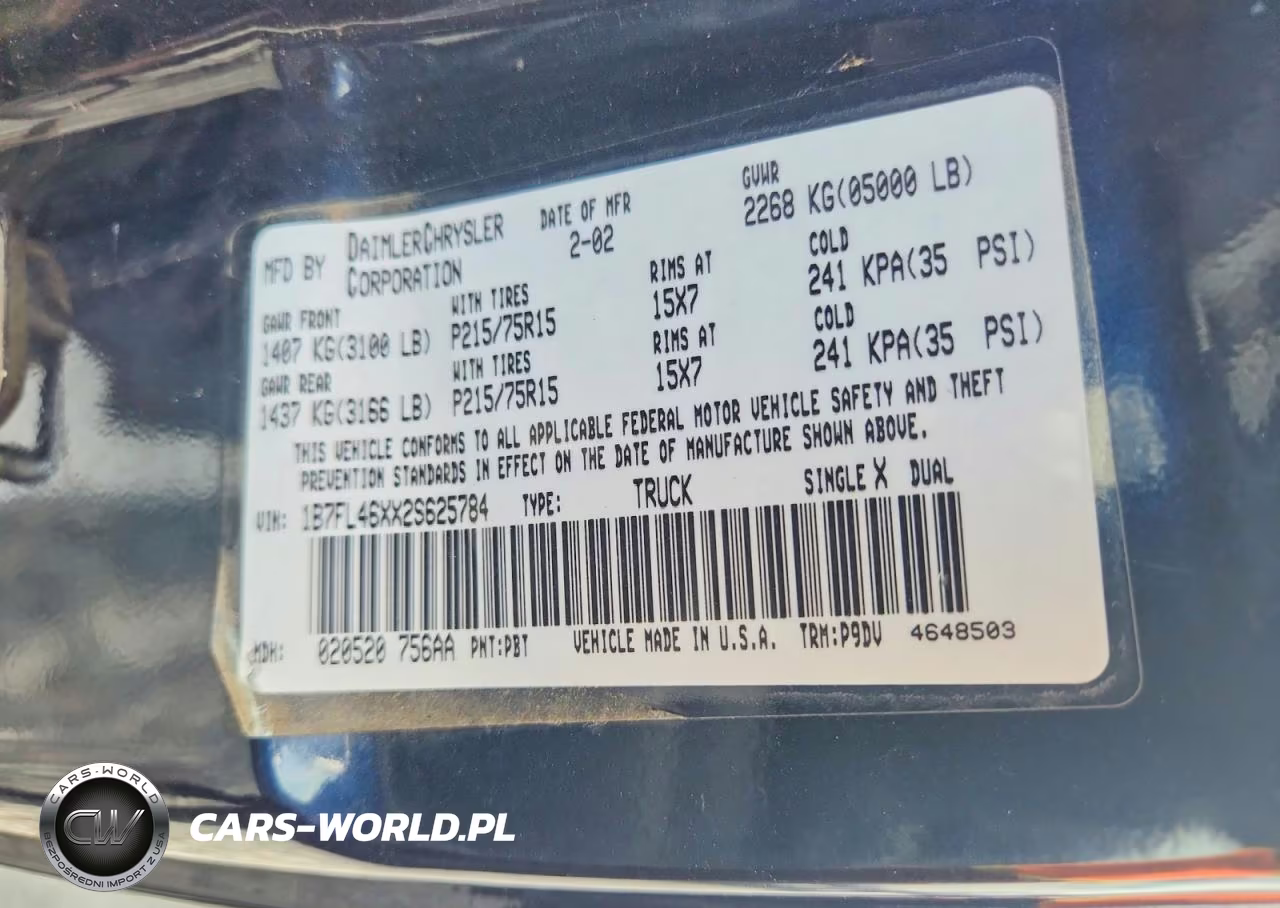 2002 Dodge Dakota Slt VIN:1B7FL46XX2S625784 - 13