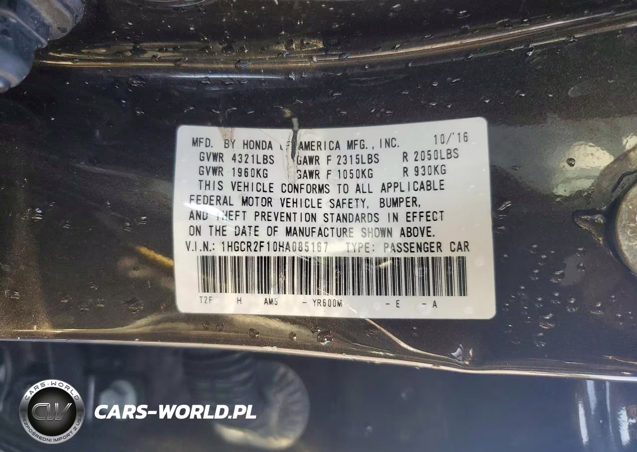 2017 Honda Accord Sport Special Edition VIN:1HGCR2F10HA085167 - 12