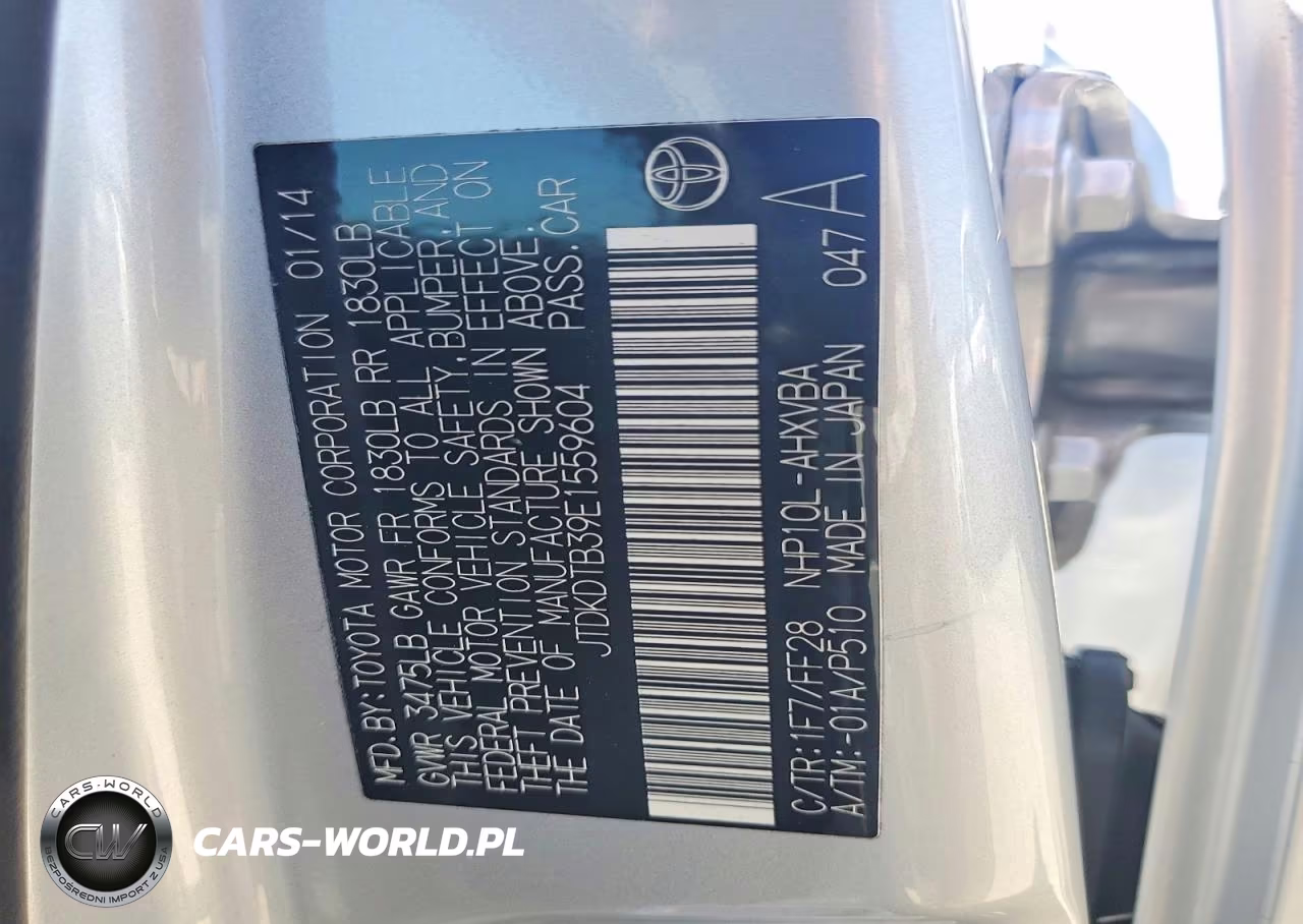 TOYOTA PRIUS C VIN:JTDKDTB39E1559604 - 12