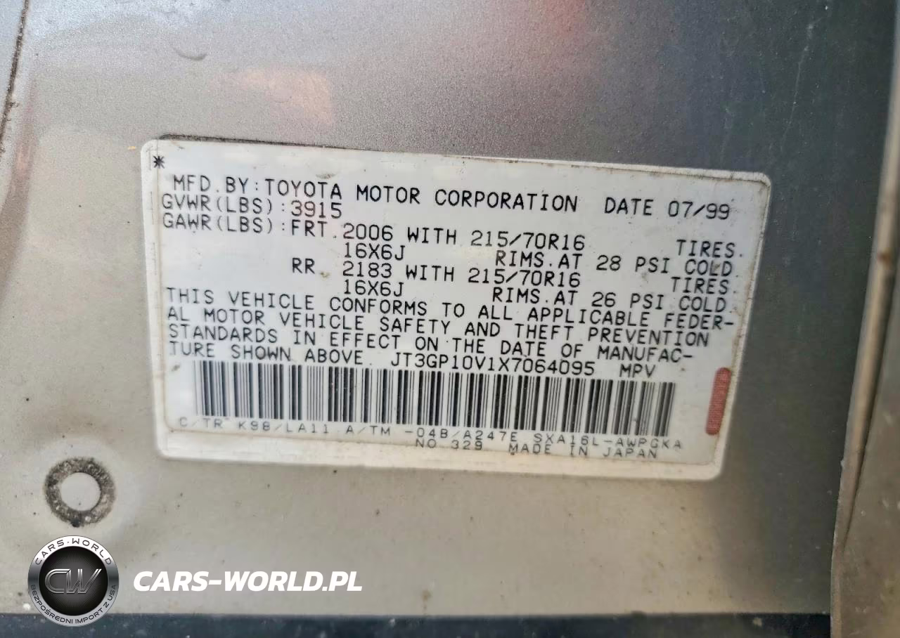 1999 Toyota Rav4 Base VIN:JT3GP10V1X7064095 - 13