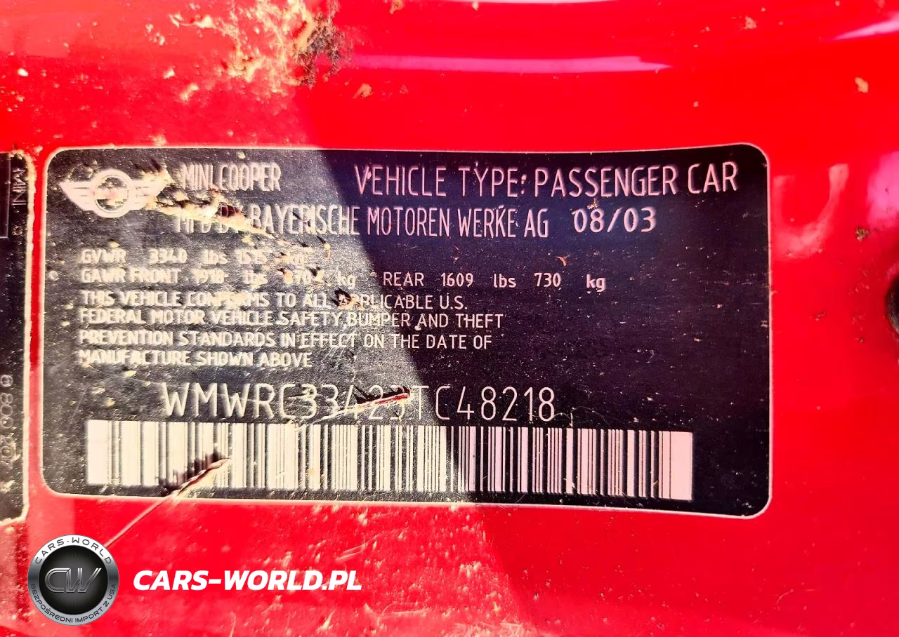 2004 Toyota Cooper Platinum VIN:WMWRC33423TC48218 - 12