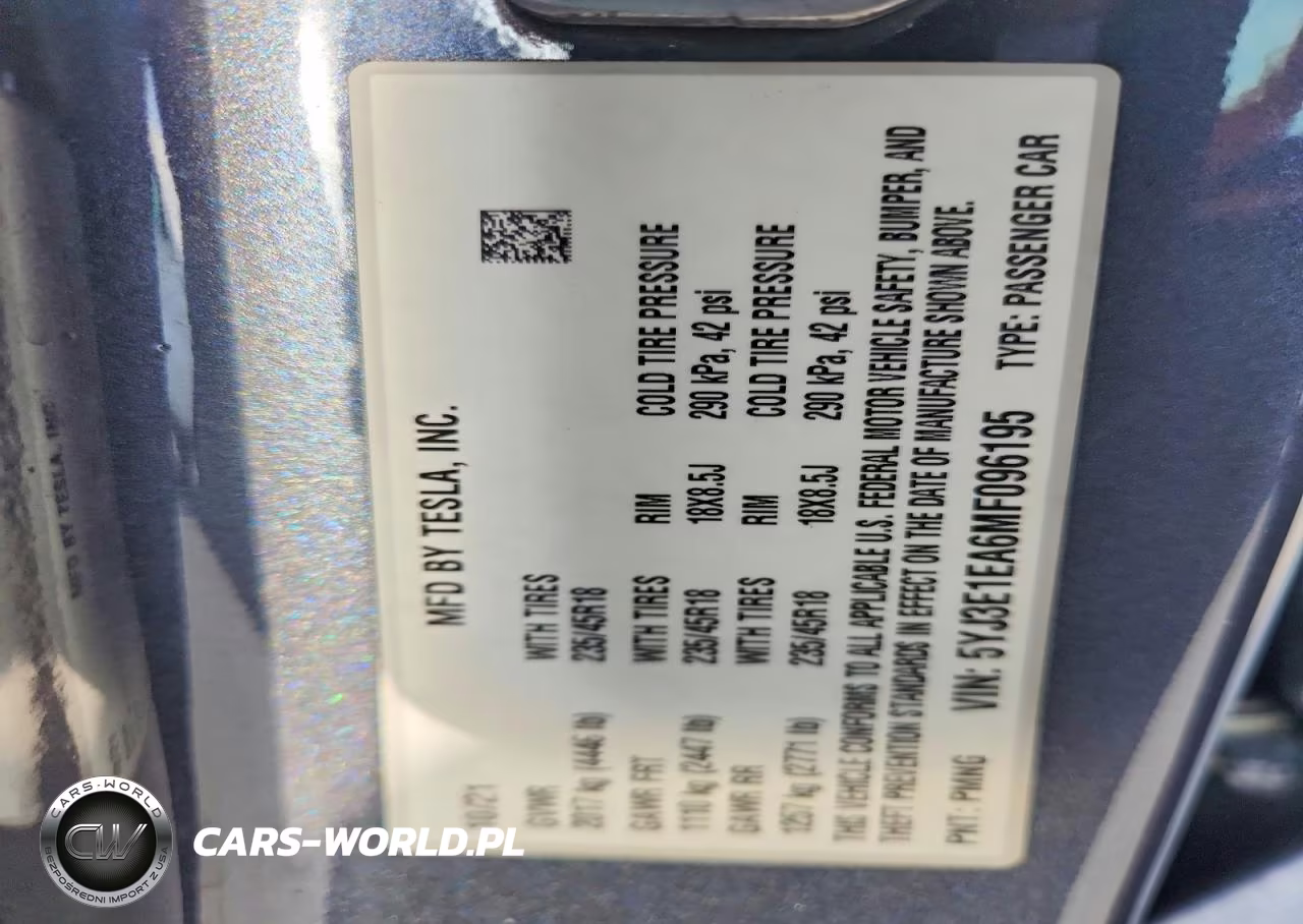 2021 Tesla Model 3 VIN:5YJ3E1EA6MF096195 - 12