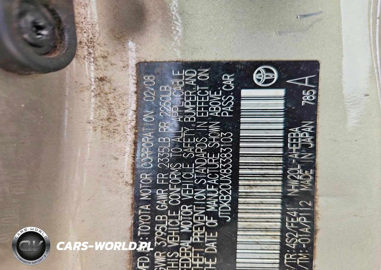 2008 Toyota Prius Base VIN:JTDKB20UX83383103 - 12