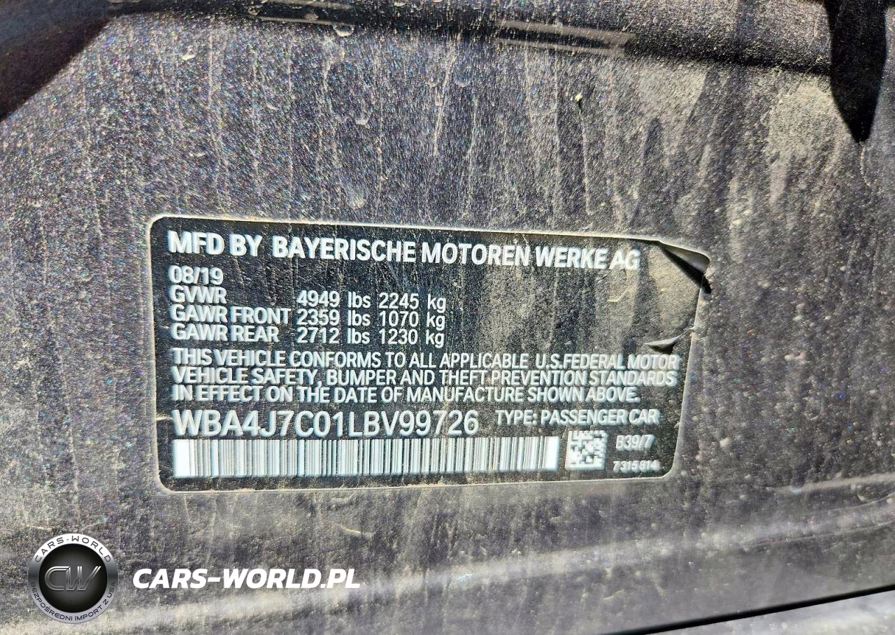 2020 BMW 440Xi Gran Coupe VIN:WBA4J7C01LBV99726 - 12