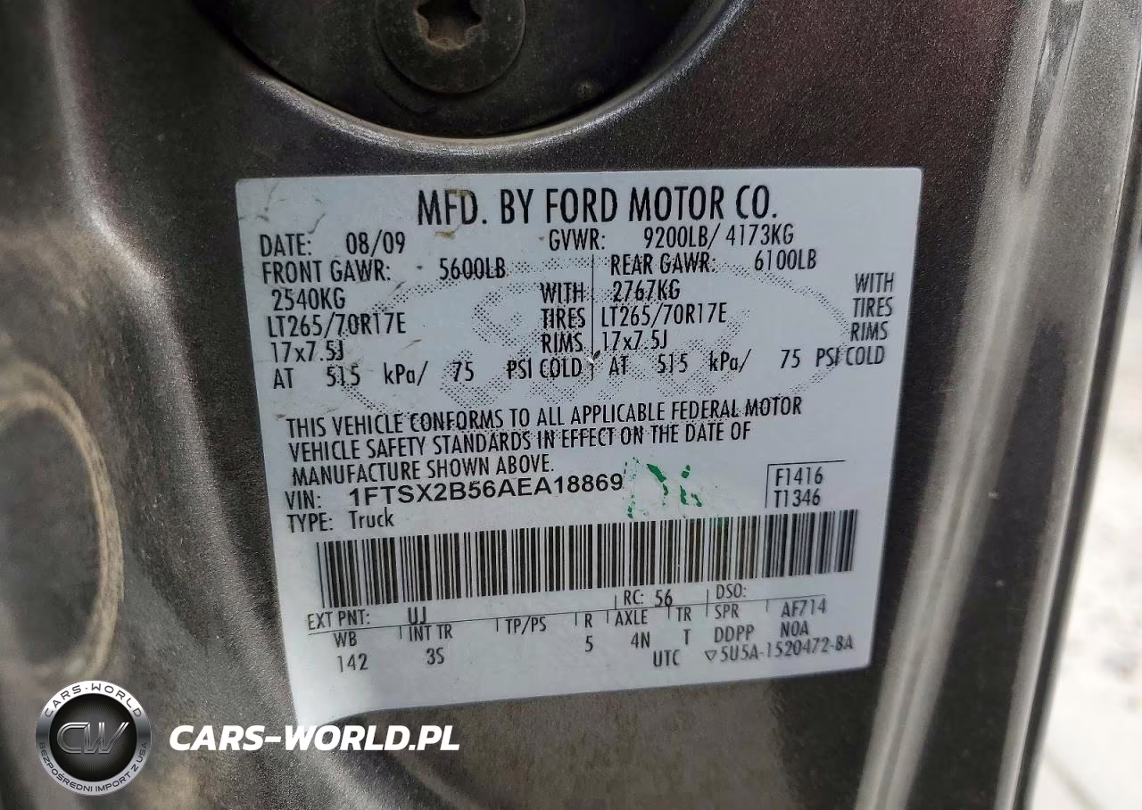 2010 Ford F250 Super Duty VIN:1FTSX2B56AEA18869 - 12