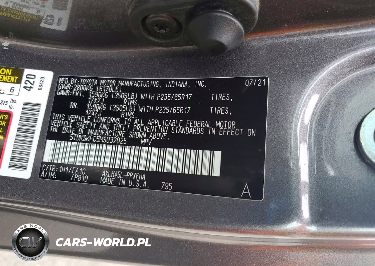 2021 Toyota Sienna Le VIN:5TDKSKFC5MS032025 - 14