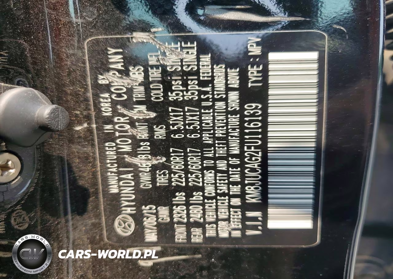 2015 Hyundai Tucson Se VIN:KM8JUCAG2FU116139 - 13