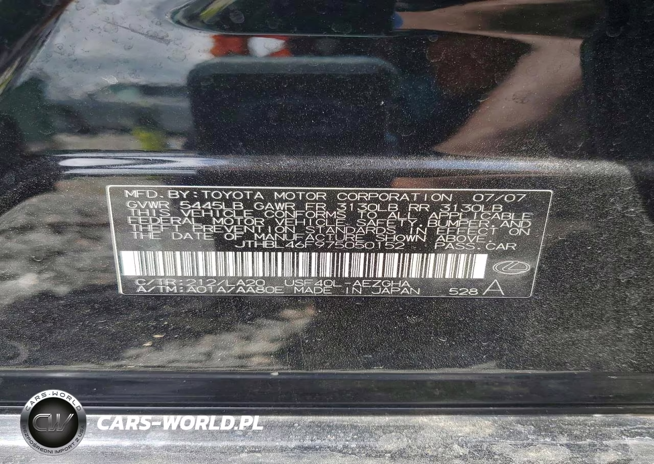 2007 Lexus Ls 460 VIN:JTHBL46F975050152 - 13