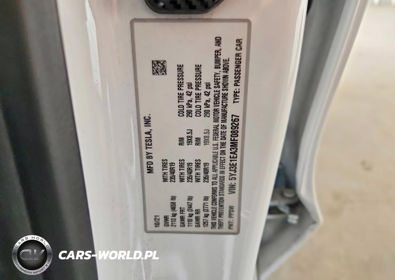 2021 Tesla Model 3 VIN:5YJ3E1EA3MF089267 - 13