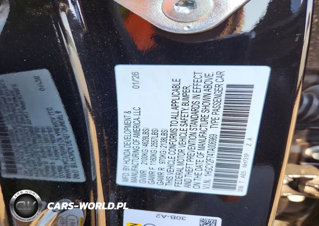 2026 Honda Accord Hybrid Sport-L VIN:1HGCY2F74TA006969 - 12