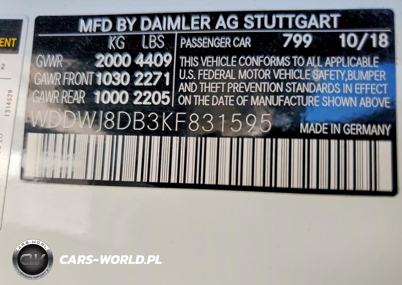 2019 Mercedes-Benz C 300 VIN:WDDWJ8DB3KF831595 - 12