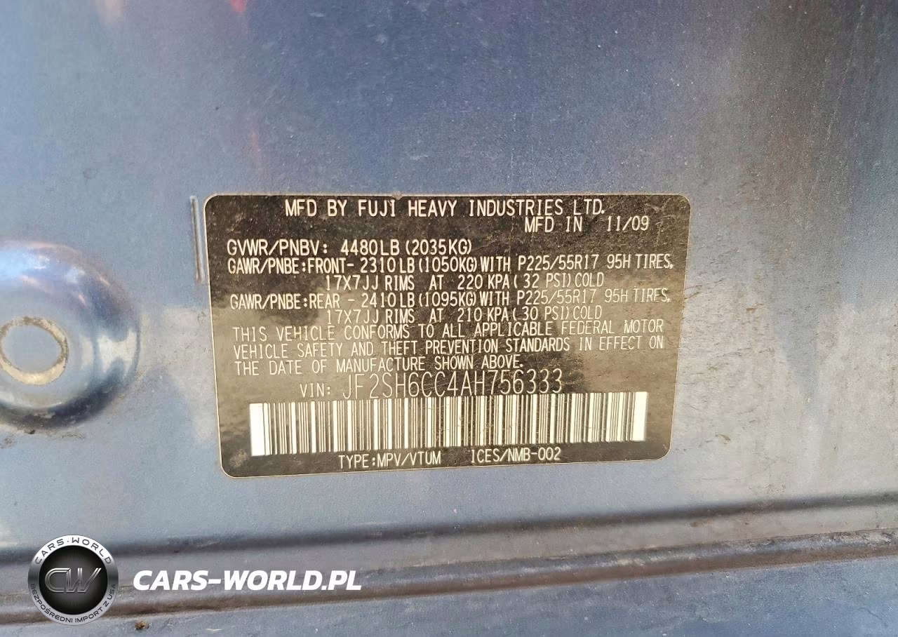 2010 Subaru Forester 2.5X Premium VIN:JF2SH6CC4AH756333 - 12