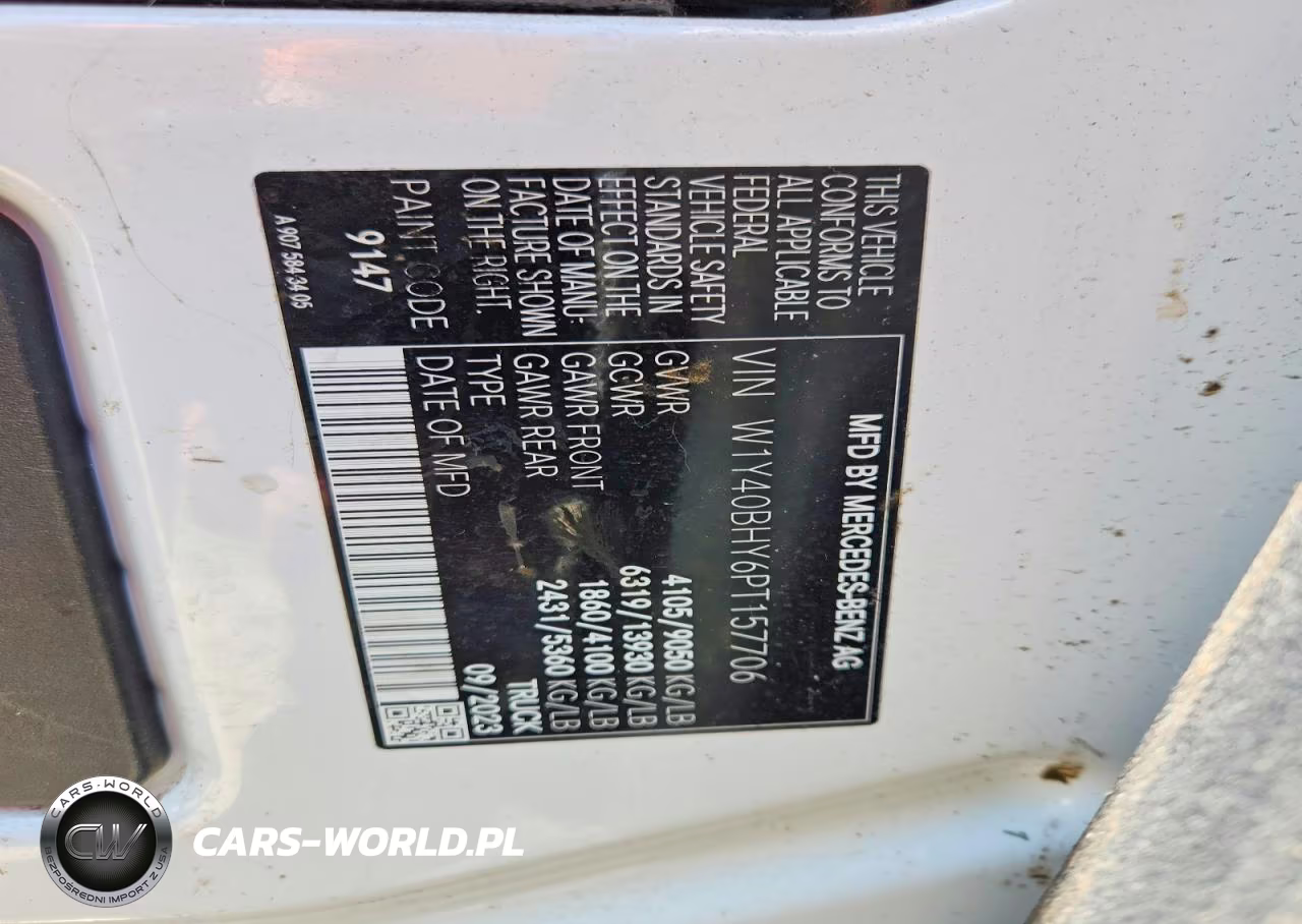 2023 Mercedes Benz Sprinter 2500 VIN:W1Y40BHY6PT157706 - 13