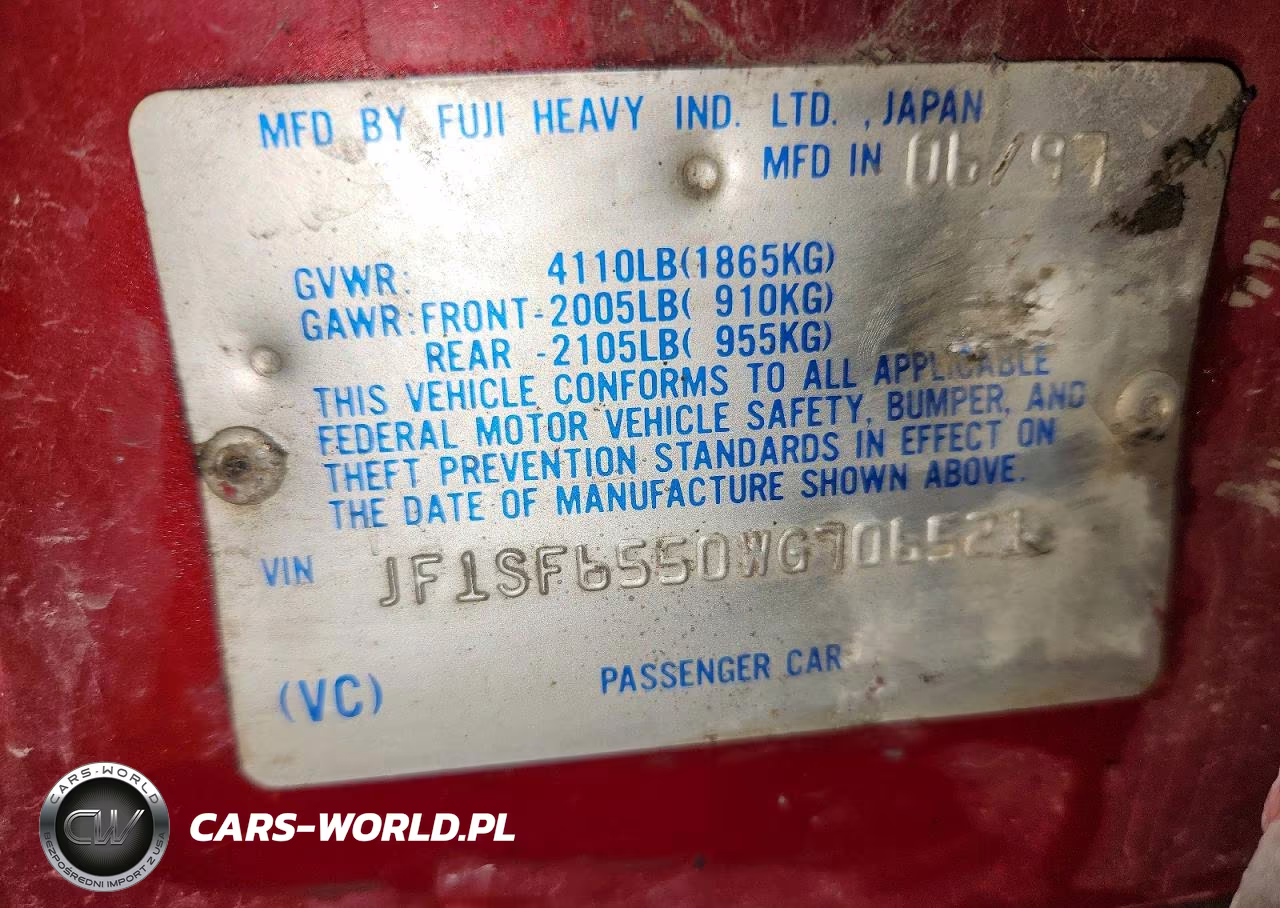 1998 Subaru Forester S VIN:JF1SF6550WG706521 - 13
