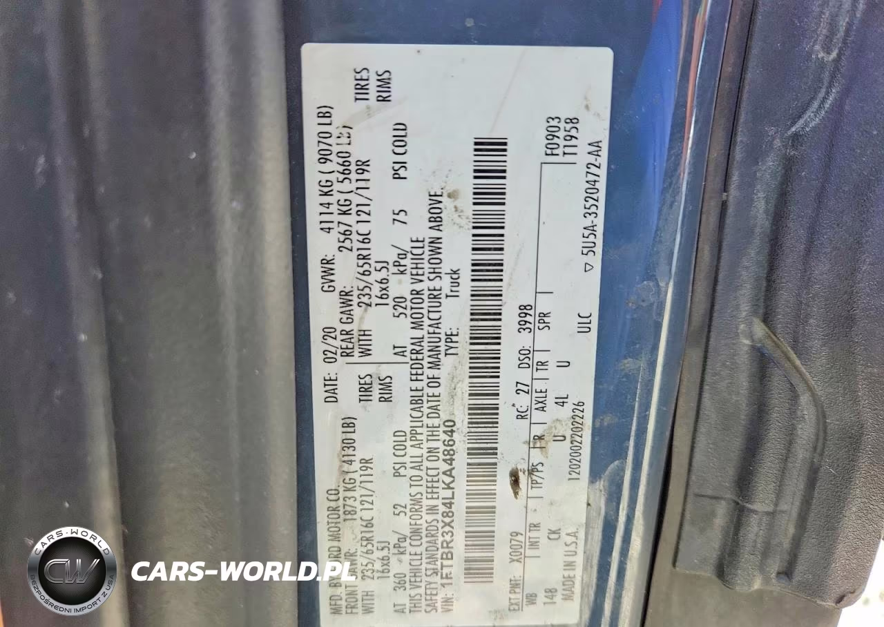 2020 Ford Transit 250 Delivery Van VIN:1FTBR3X84LKA48640 - 13