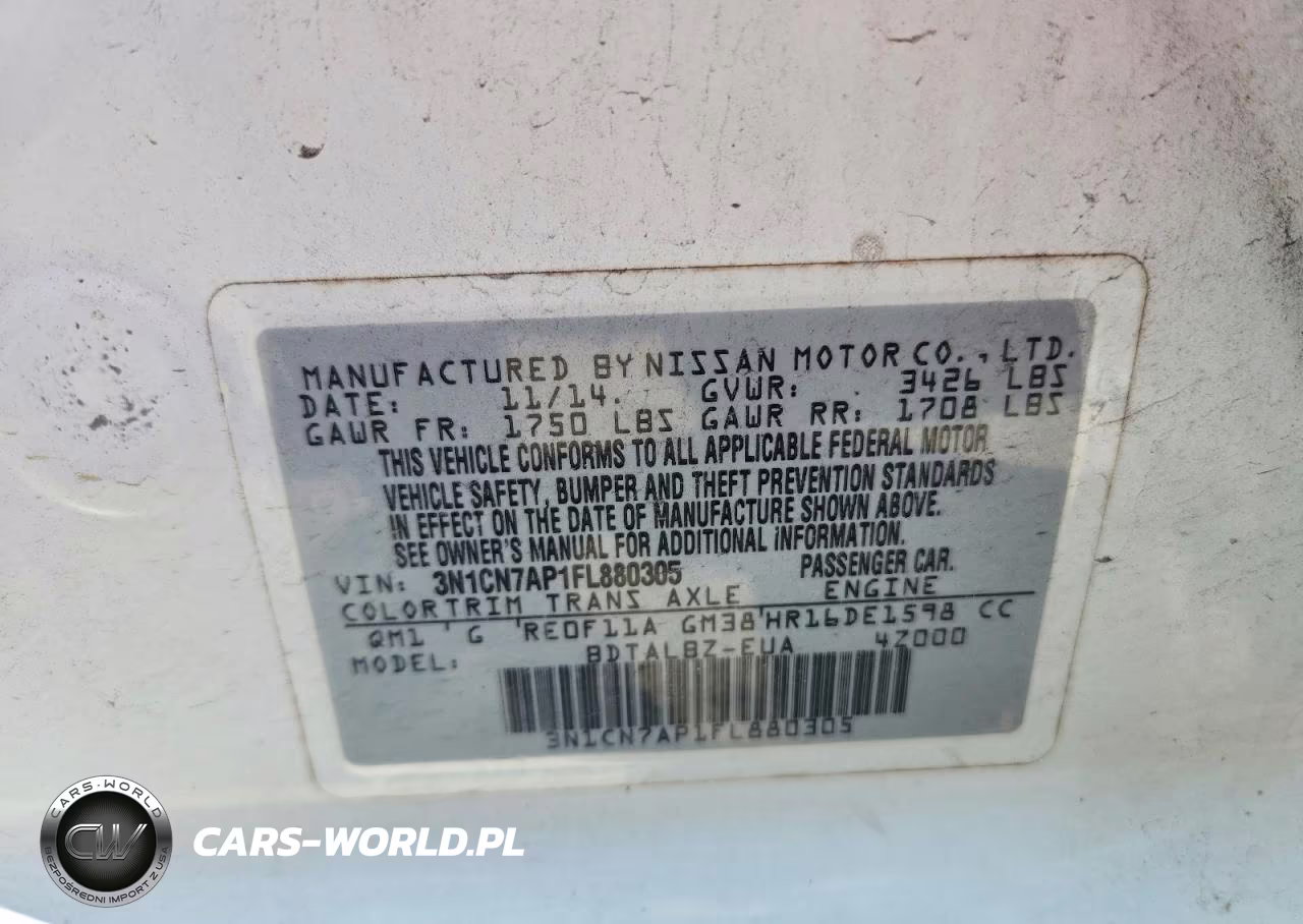 2015 Nissan Versa 1.6 Sv VIN:3N1CN7AP1FL880305 - 13