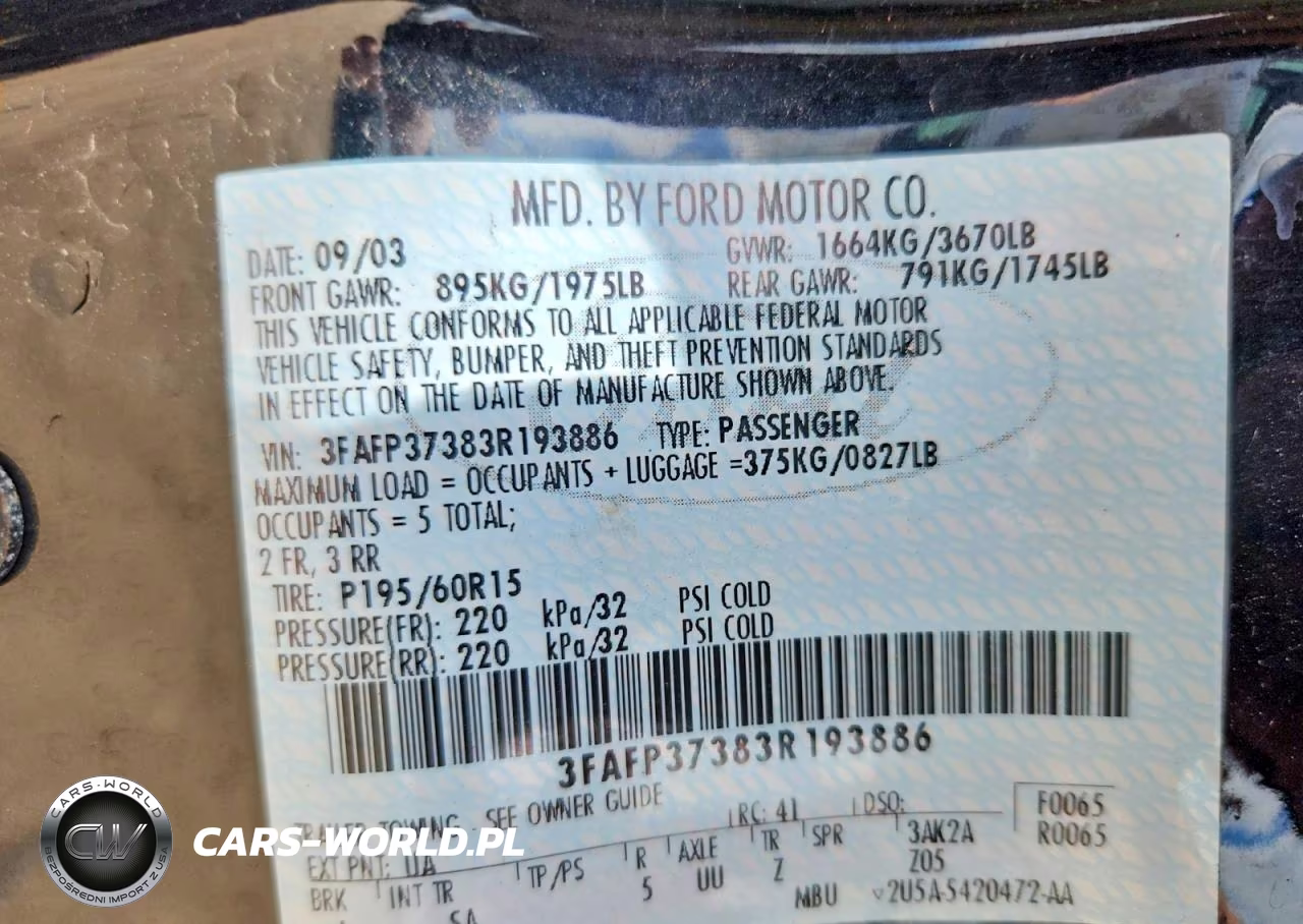 2003 Ford Focus Zx5 VIN:3FAFP37383R193886 - 13