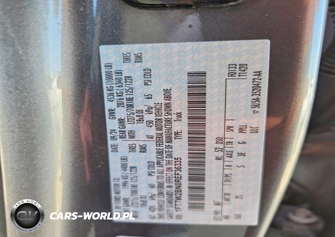 2024 Ford F250 Super Duty VIN:1FT7W2BN0REF36335 - 12
