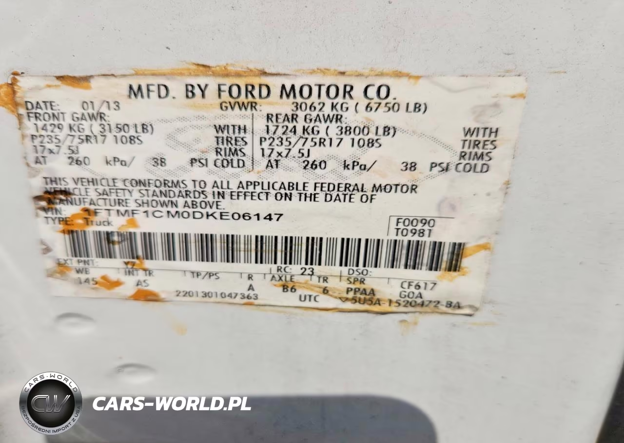 2013 Ford F150 VIN:1FTMF1CM0DKE06147 - 12