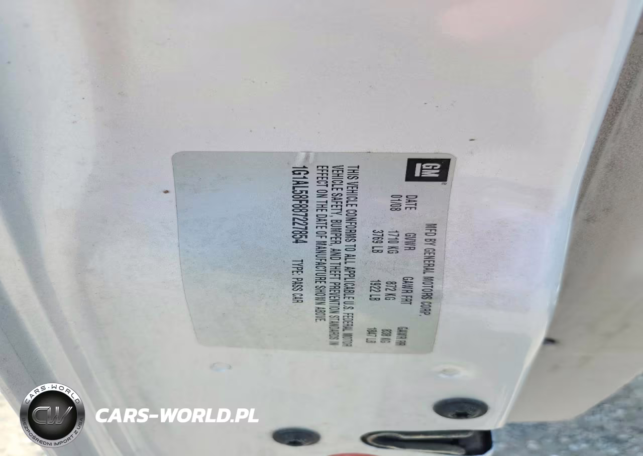2008 Chevrolet Cobalt Lt VIN:1G1AL58F887227854 - 12