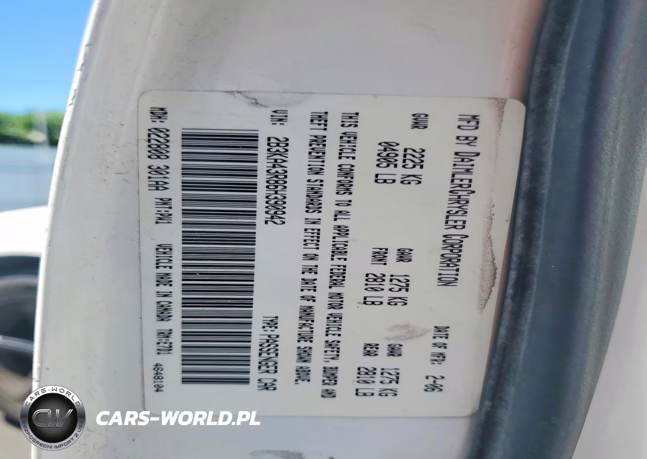 2006 Dodge Charger Se-Sxt VIN:2B3KA43R86H390942 - 12