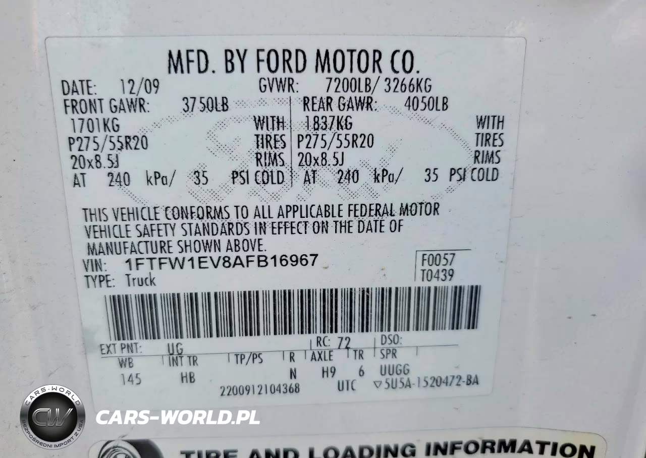2010 Ford F150 Supercrew VIN:1FTFW1EV8AFB16967 - 13