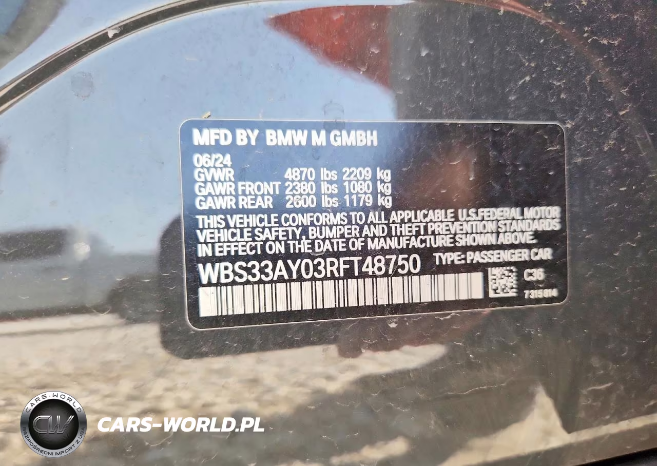 2024 BMW M3 Competition VIN:WBS33AY03RFT48750 - 12